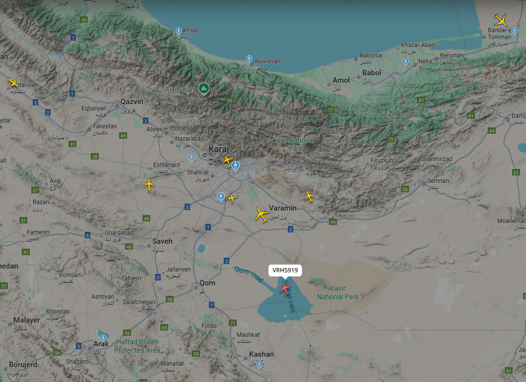 Si është sot, dhe si dukej një javë më parë hapësira ajrore e Iranit